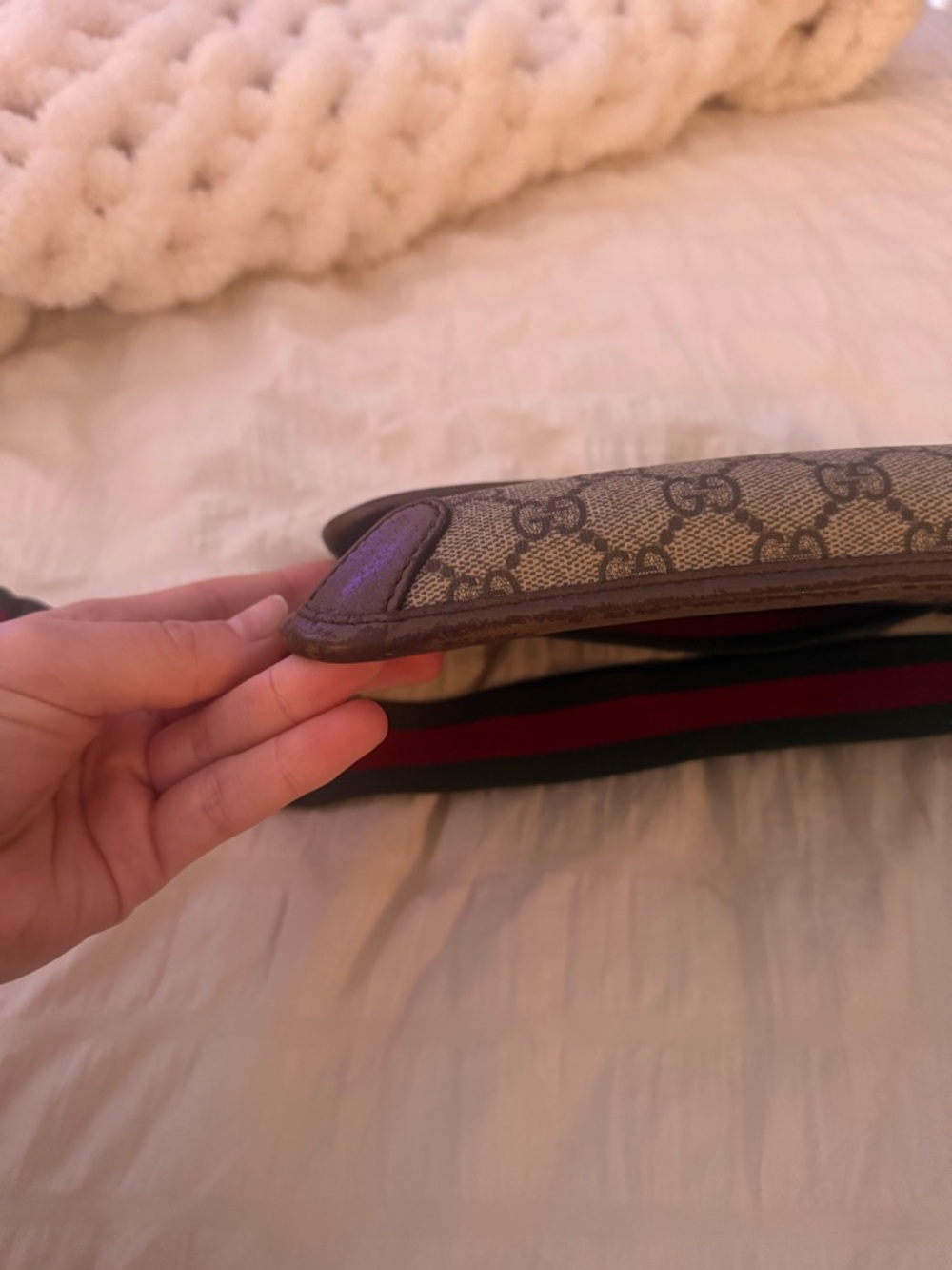 Gucci Tan GG Canvas Belt Bag with Green-Red Web Strap - Picture 3 of 7